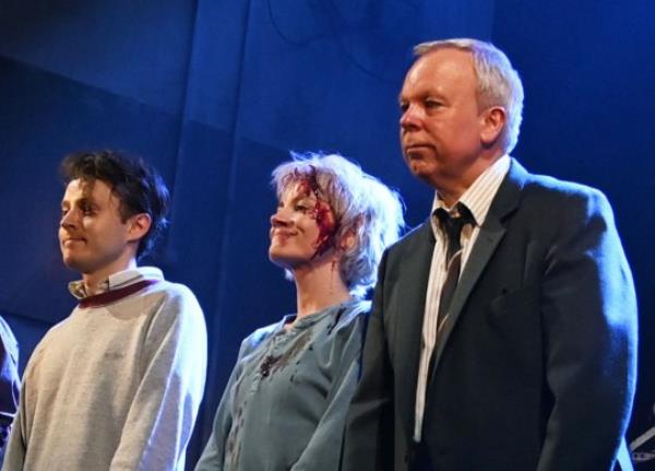 Lily Allen and Steve Pemberton on stage in The Pillowman